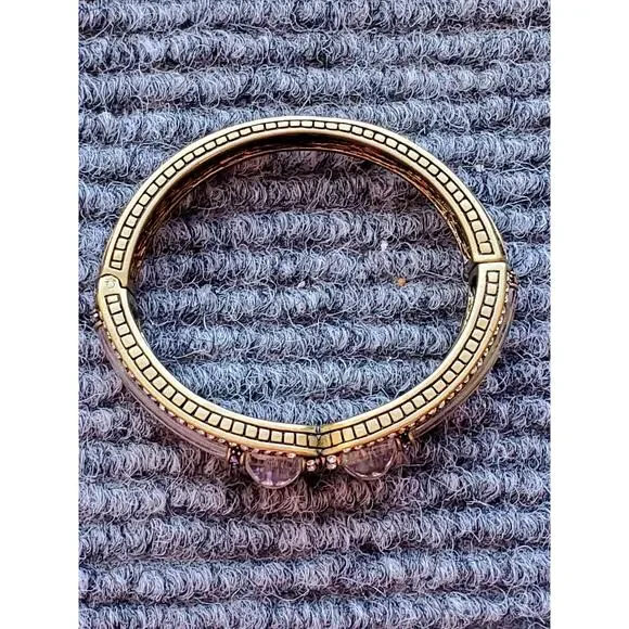 Heidi Daus White Crystal Deco Bangle Bracelet 7in M $250 - Picture 7 of 10